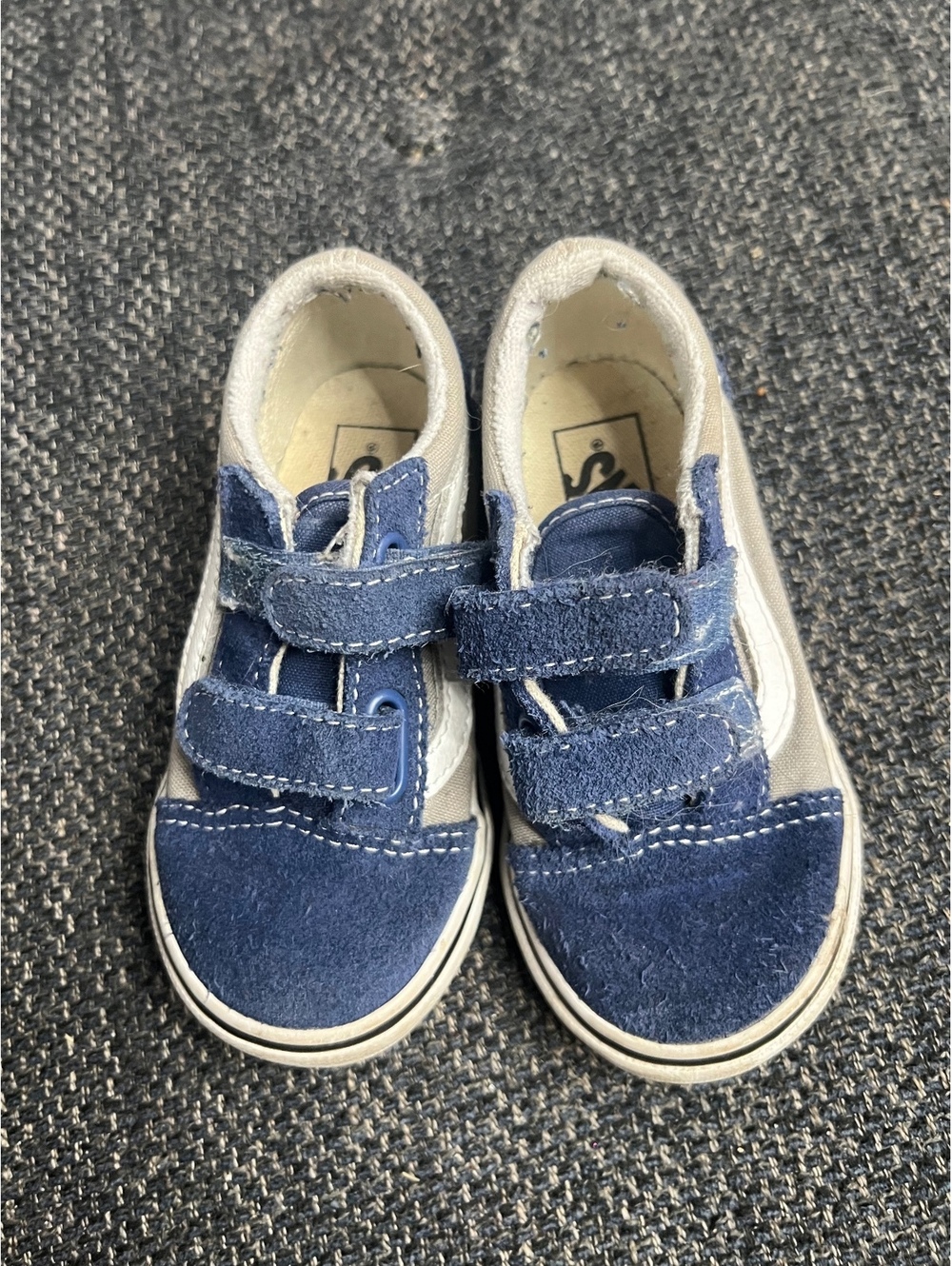 Vans blue and white hook-and-loop sneakers